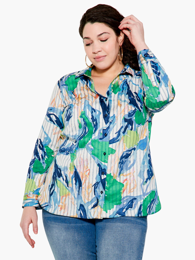 Woman Wears Scribble Vines Top image number 1