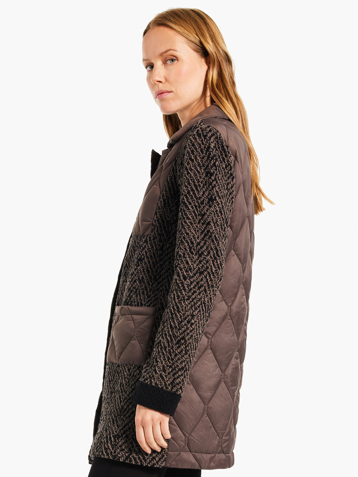 Quilted Knit Coat