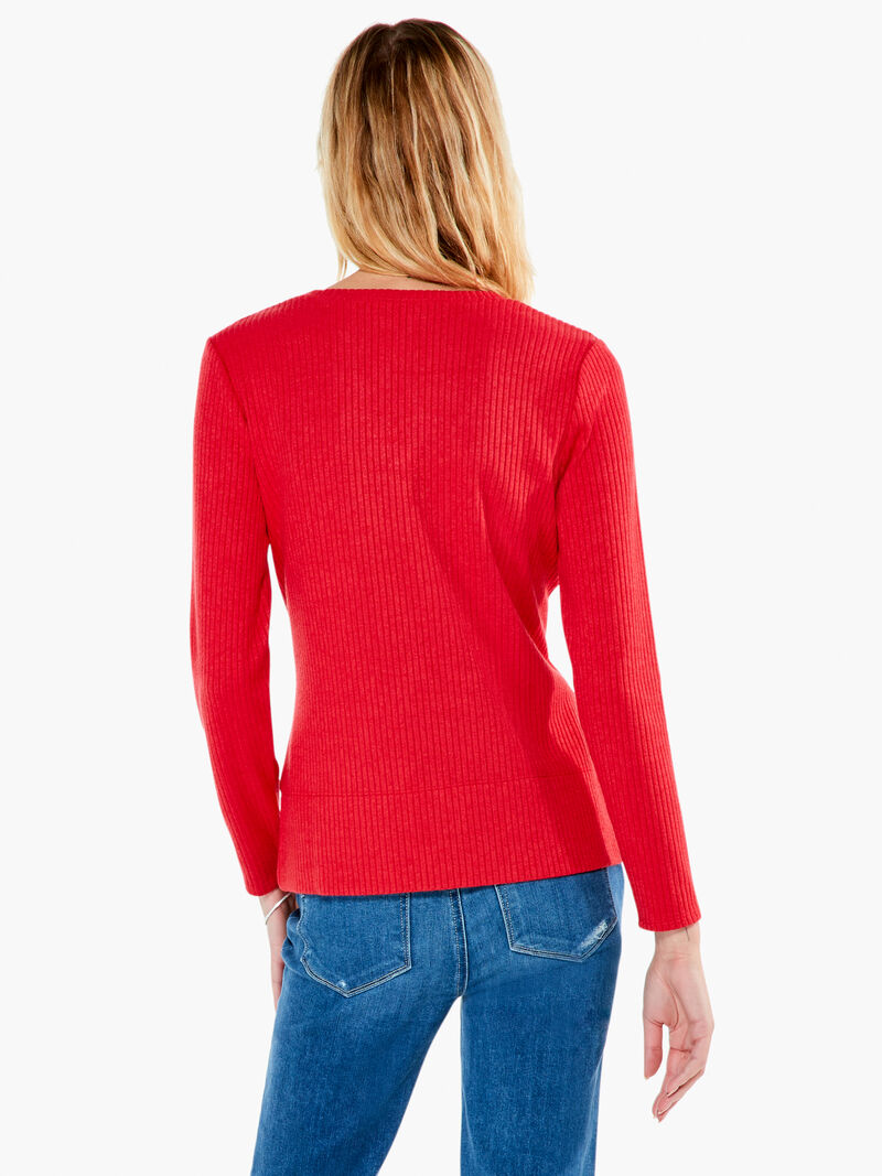 Woman Wears Cozy Rib Twist Top image number 2