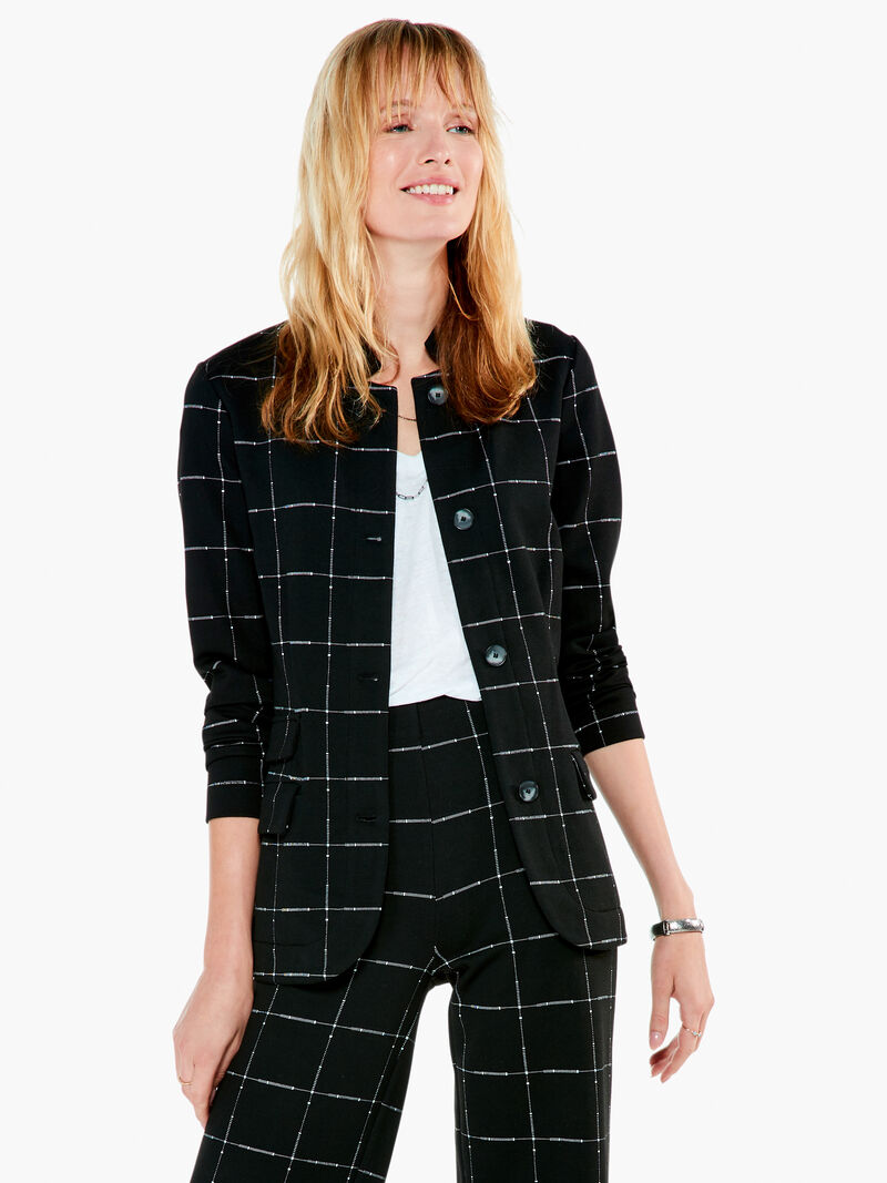 Woman Wears Etched Plaid Jacket image number 1