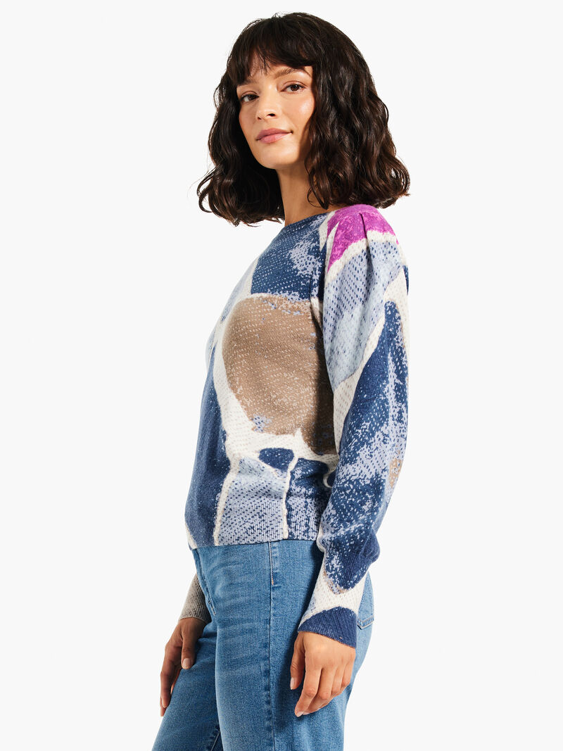 Woman Wears Printed Tiles Femme Sleeve Sweater image number 2