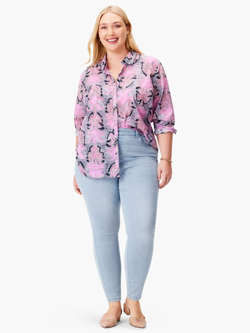 Woman Wears Petal Patch Boyfriend Shirt image number 1