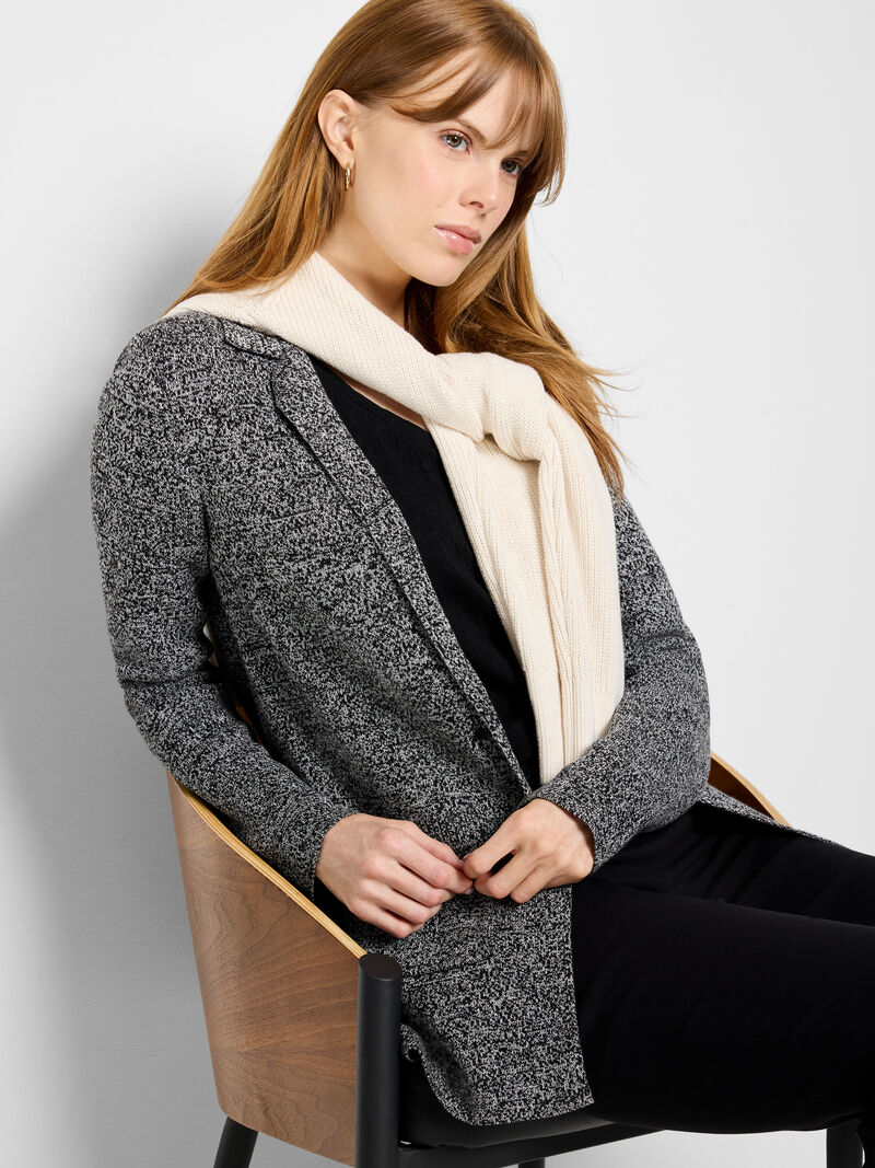 Woman Wears Elegant Knit Blazer image number 4