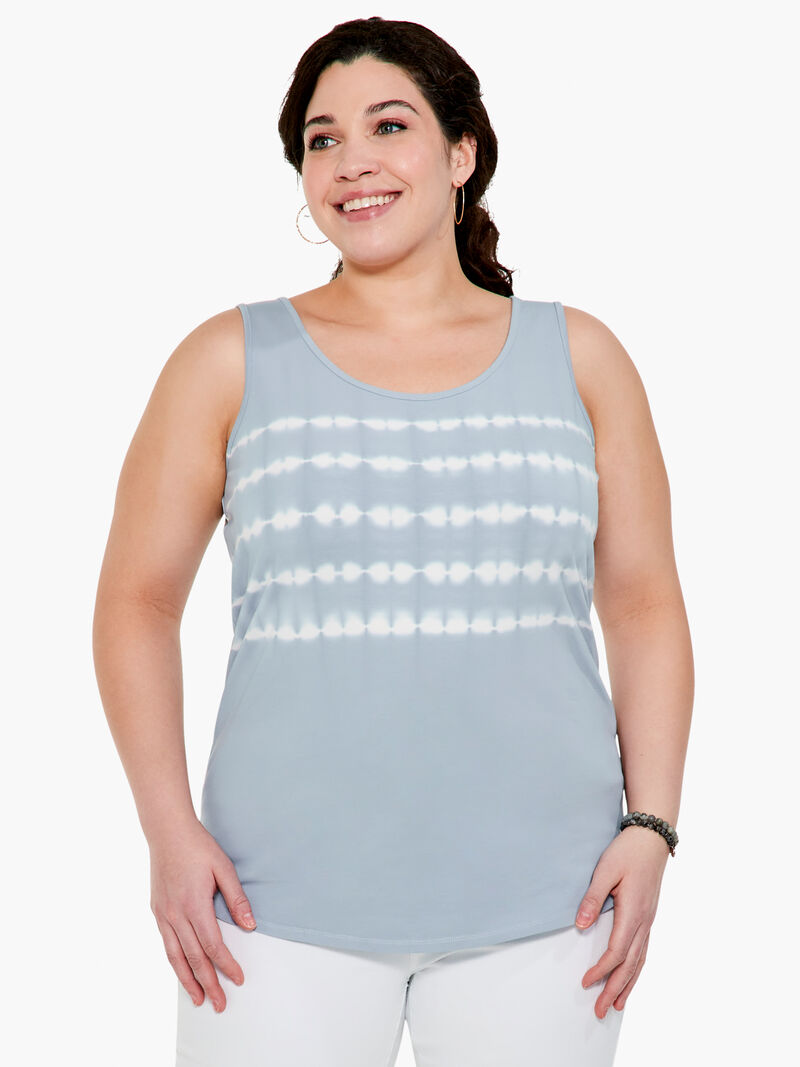 Woman Wears Shibori Shirt Tail Perfect Tank image number 0