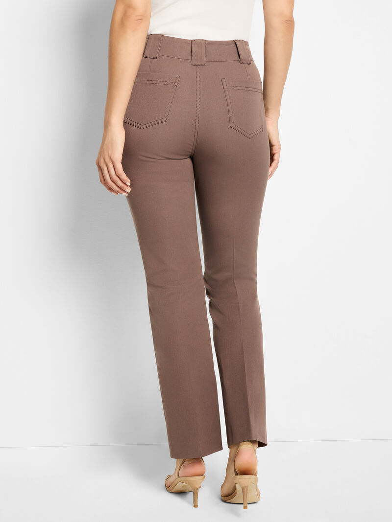 Woman Wears 28" Plaza Demi Boot Cotton Bi-Stretch Pant image number 3