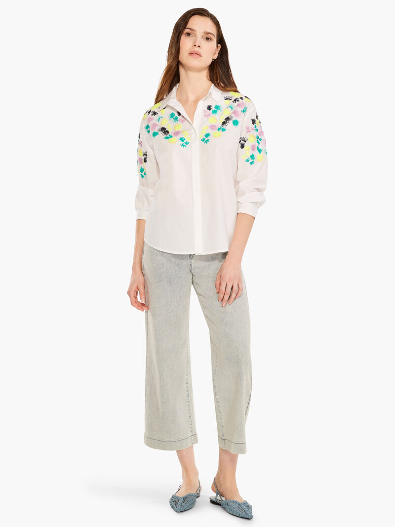 Woman Wears Placed Petals Shirt image number 3