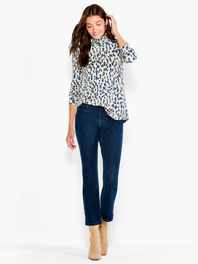Woman Wears NZT Abstract Blocks Long Sleeve Turtleneck image number 3
