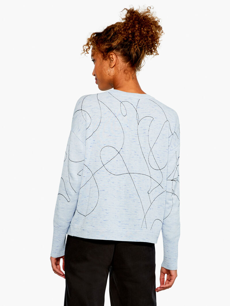 Woman Wears Swirling Stitches Sweater image number 2