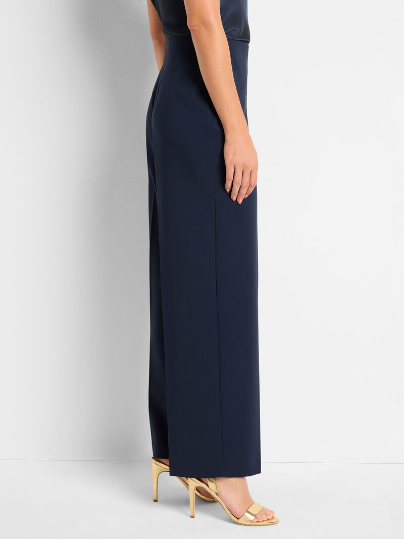 Woman Wears 31" Stretch Knit Suiting Lenox Wide-Leg Pant image number 3