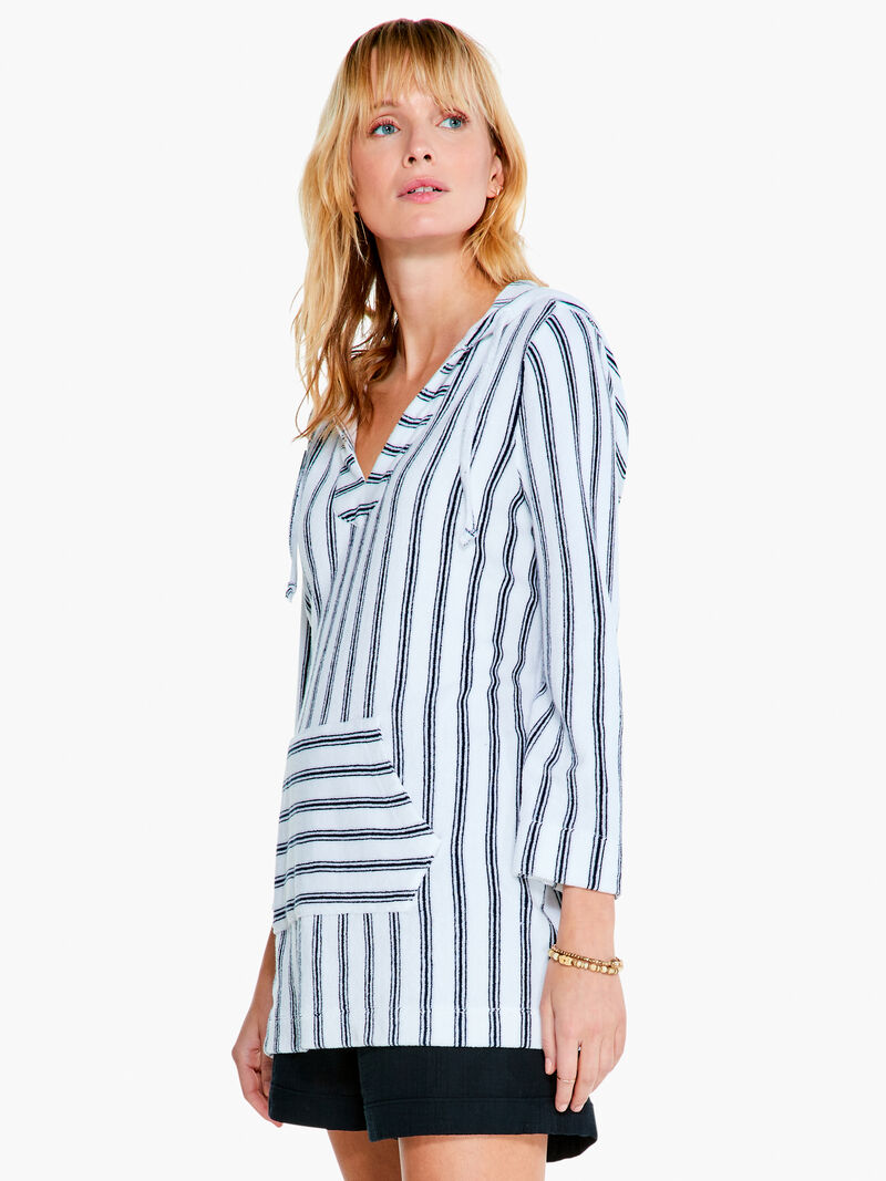 Woman Wears Striped Terry Top image number 1