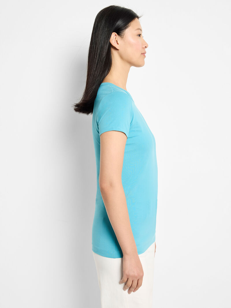 Woman Wears Perfect Knit Crew Neck T-Shirt image number 2