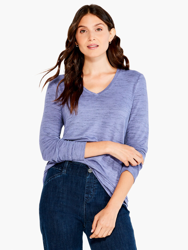 Woman Wears Spacedye Raw Edge Top image number 0