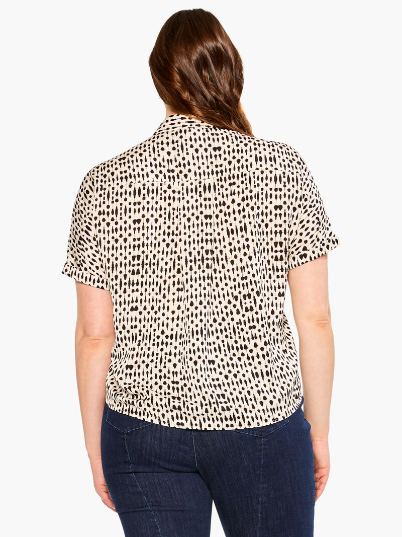 Woman Wears Inky Dots Shirt image number 2