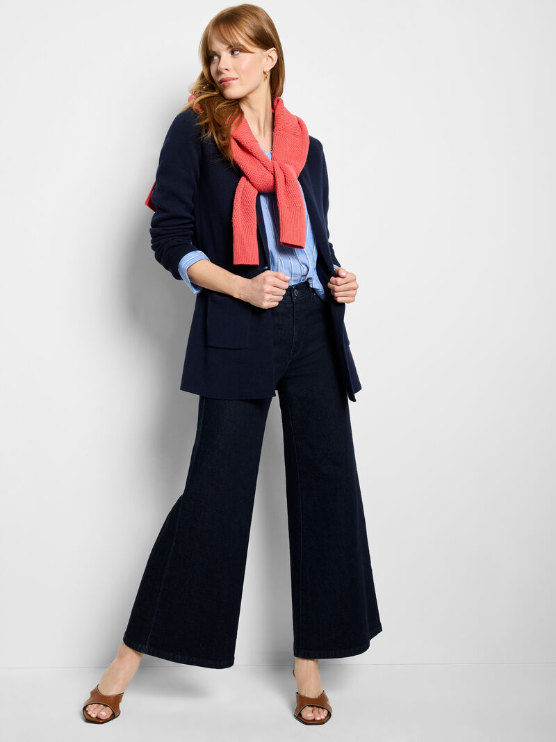 Woman Wears Elegant Knit Blazer image number 5