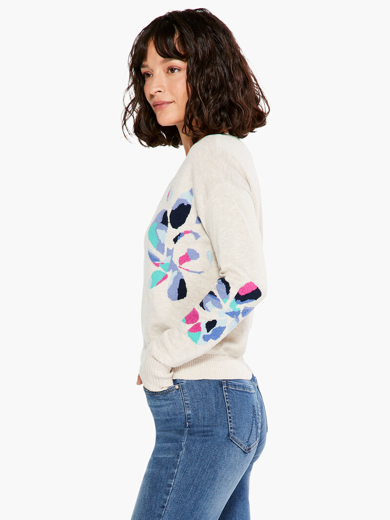 Woman Wears Blooming Short V Sweater image number 1