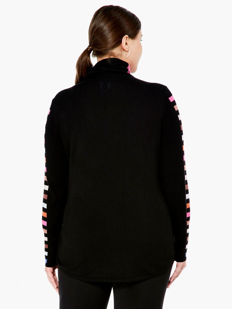 Woman Wears Stripes Aside Vital Turtleneck Sweater image number 2