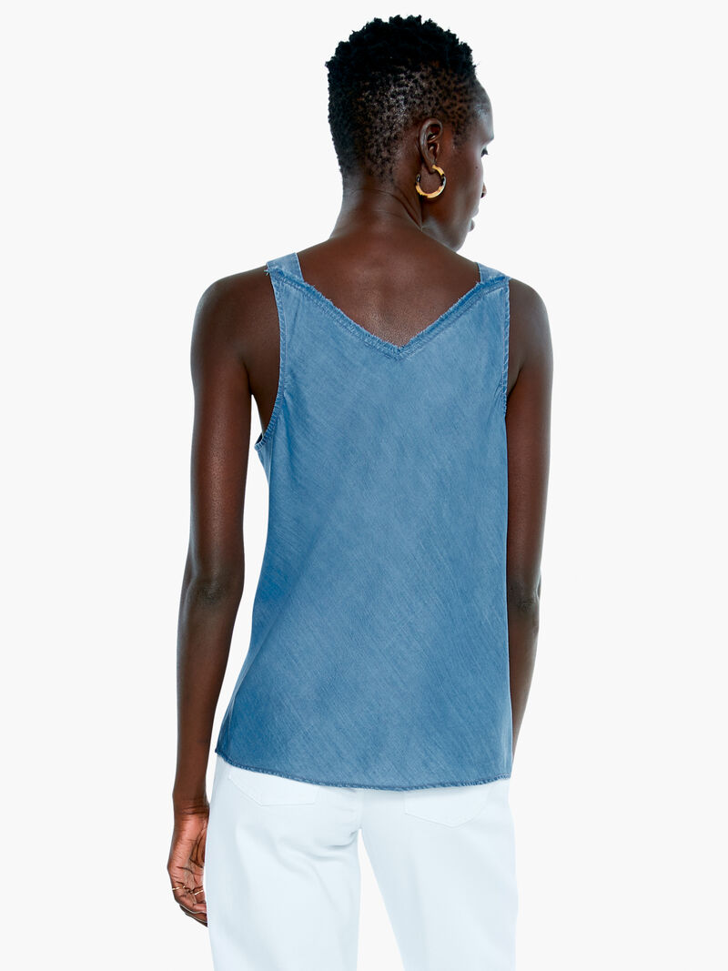 Woman Wears Denim Fringe Cami image number 2