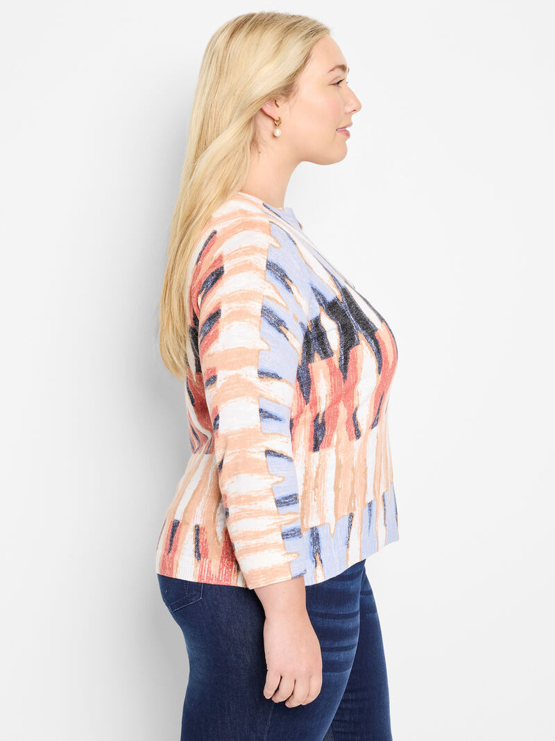Woman Wears Criss Cross Cotton Slub Sweater image number 2