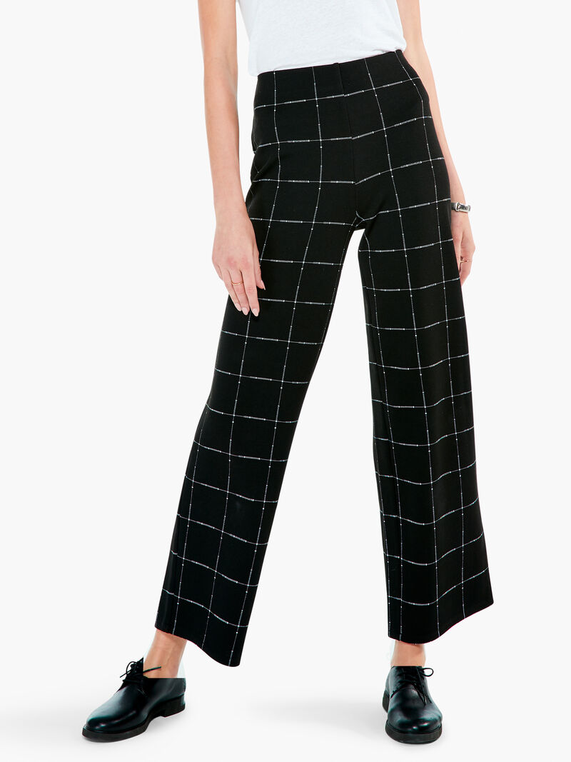 Woman Wears Etched Plaid Wide Leg Pant image number 0