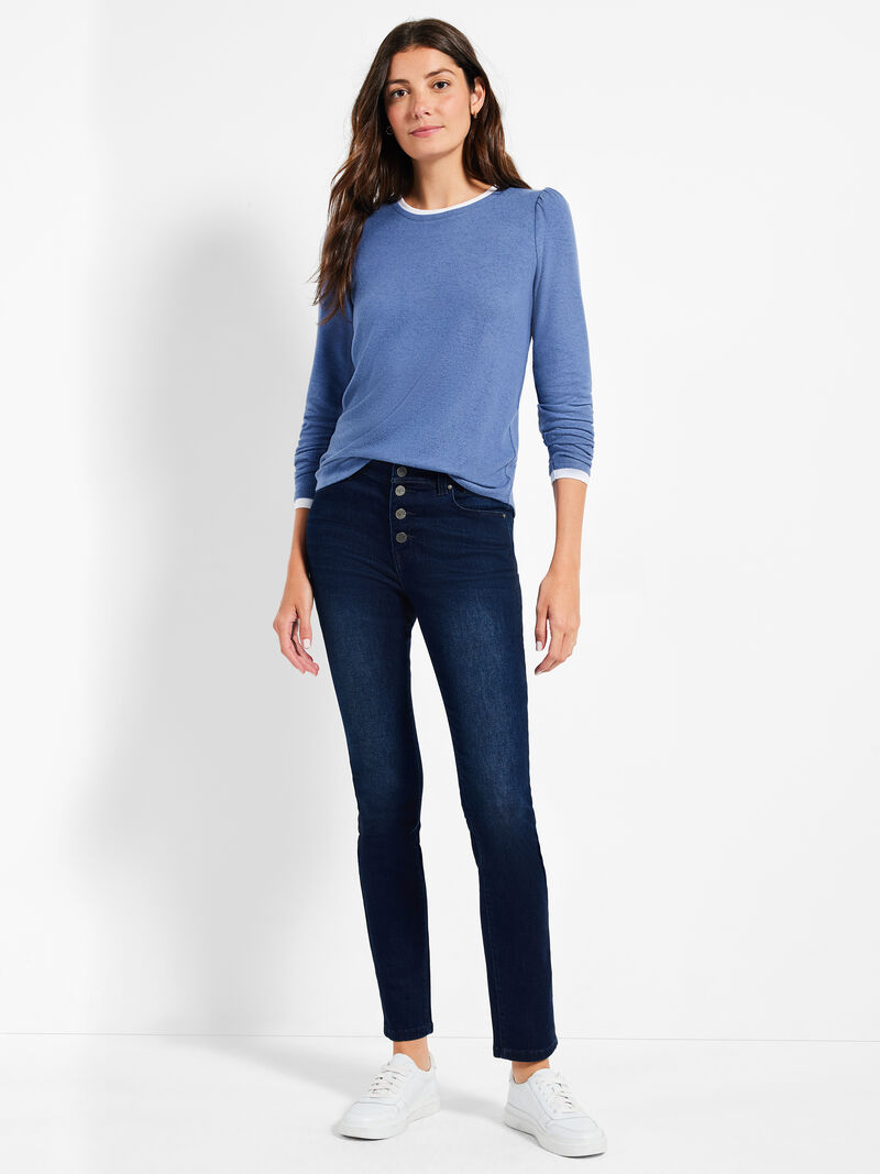 Woman Wears NZT Sweet Dreams Puff Shoulder Layered Top image number 3