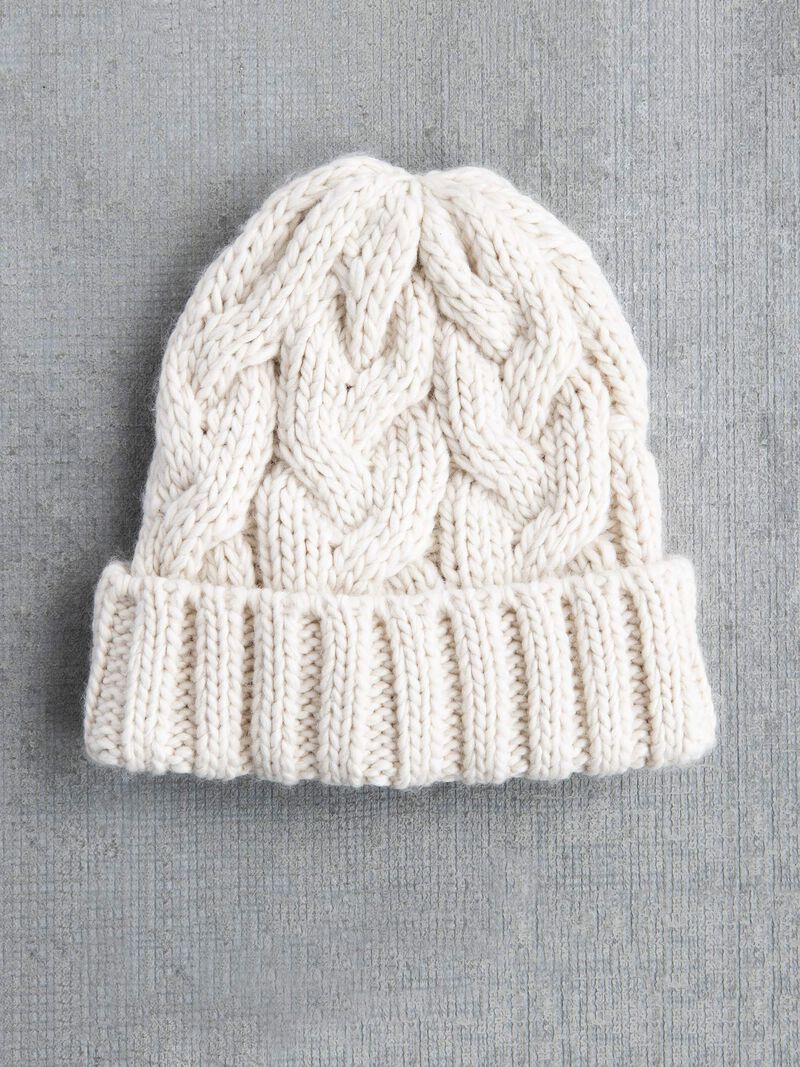Woman Wears Hat Attack Fisherman Cable Cuff Hat image number 0