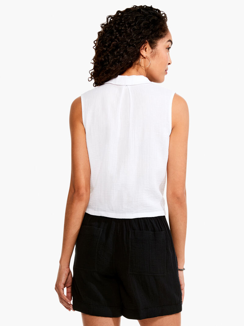 Woman Wears Double Gauze Tie Tank image number 3
