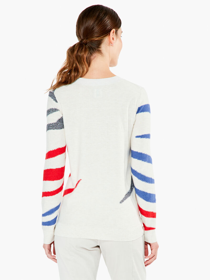Woman Wears Falling Stripes Vital Sweater image number 2