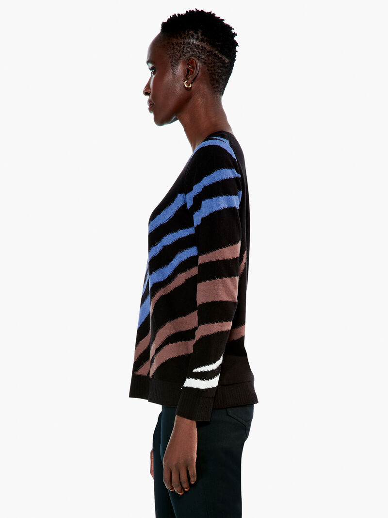 Woman Wears Falling Stripes Vital Sweater image number 1