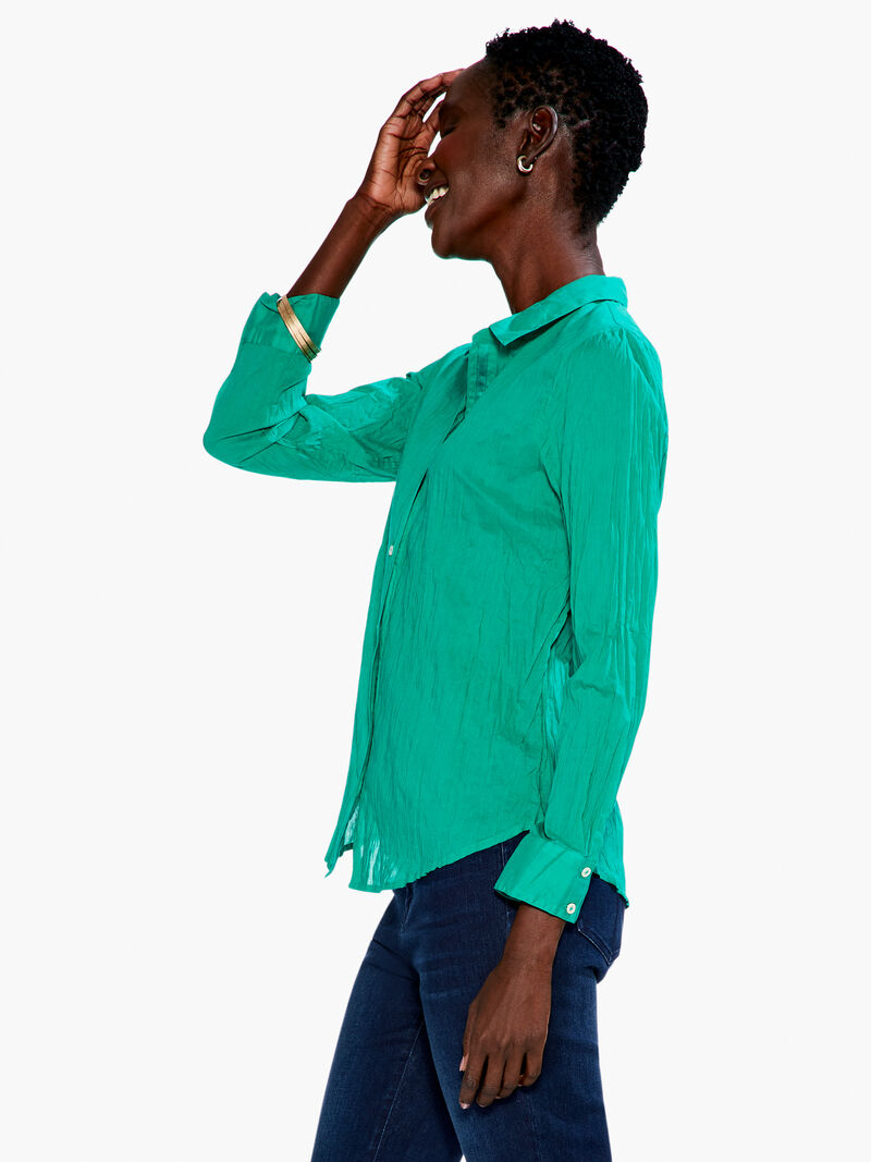 Woman Wears Crinkle Shirt image number 1