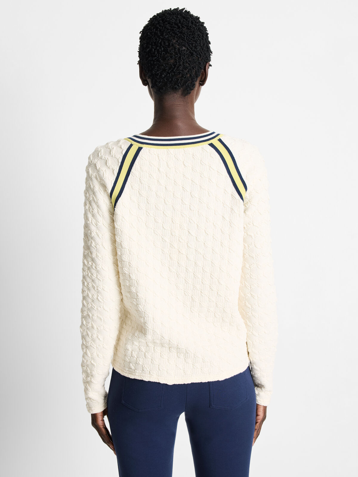 Tipped Texture Pullover Sweater