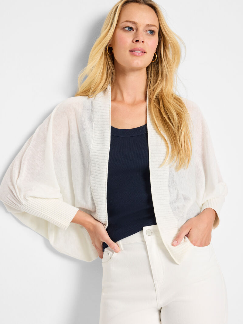 Woman Wears Ramie Crush Cardigan image number 0