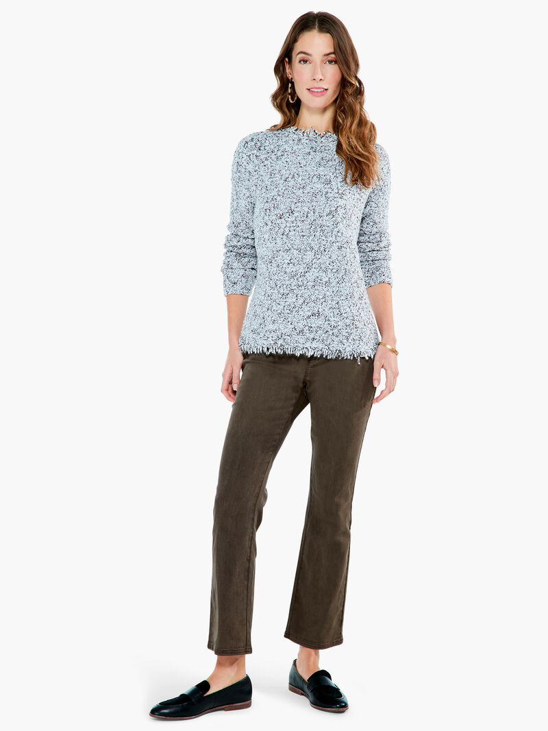Woman Wears Fringe Mix Sweater image number 3