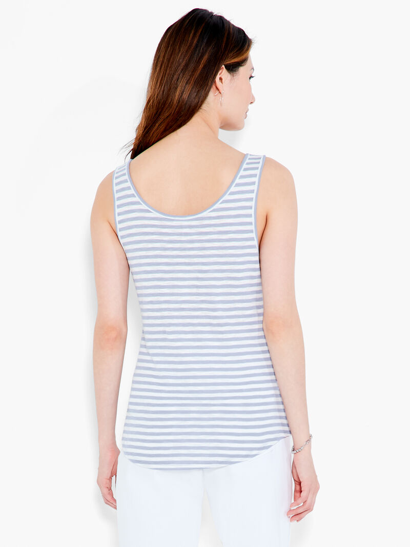 Woman Wears NZT Stripe Scoop Tank image number 3