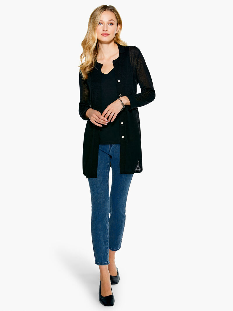 Woman Wears Featherweight Collared Cardigan image number 3