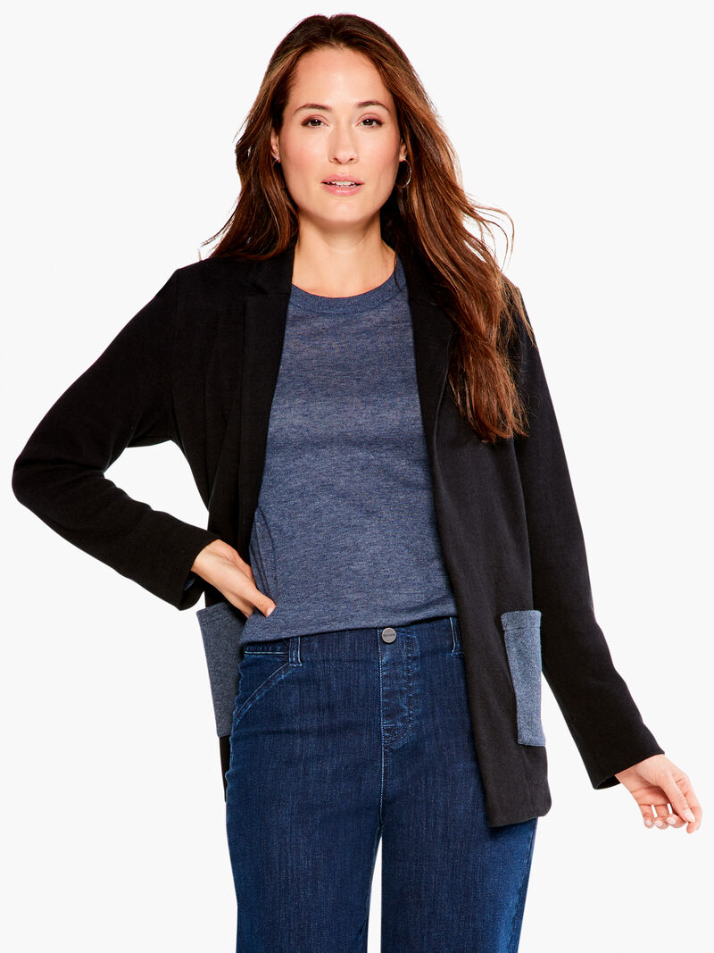 Woman Wears Crew Neck Long Sleeve Sweater Tee image number 3