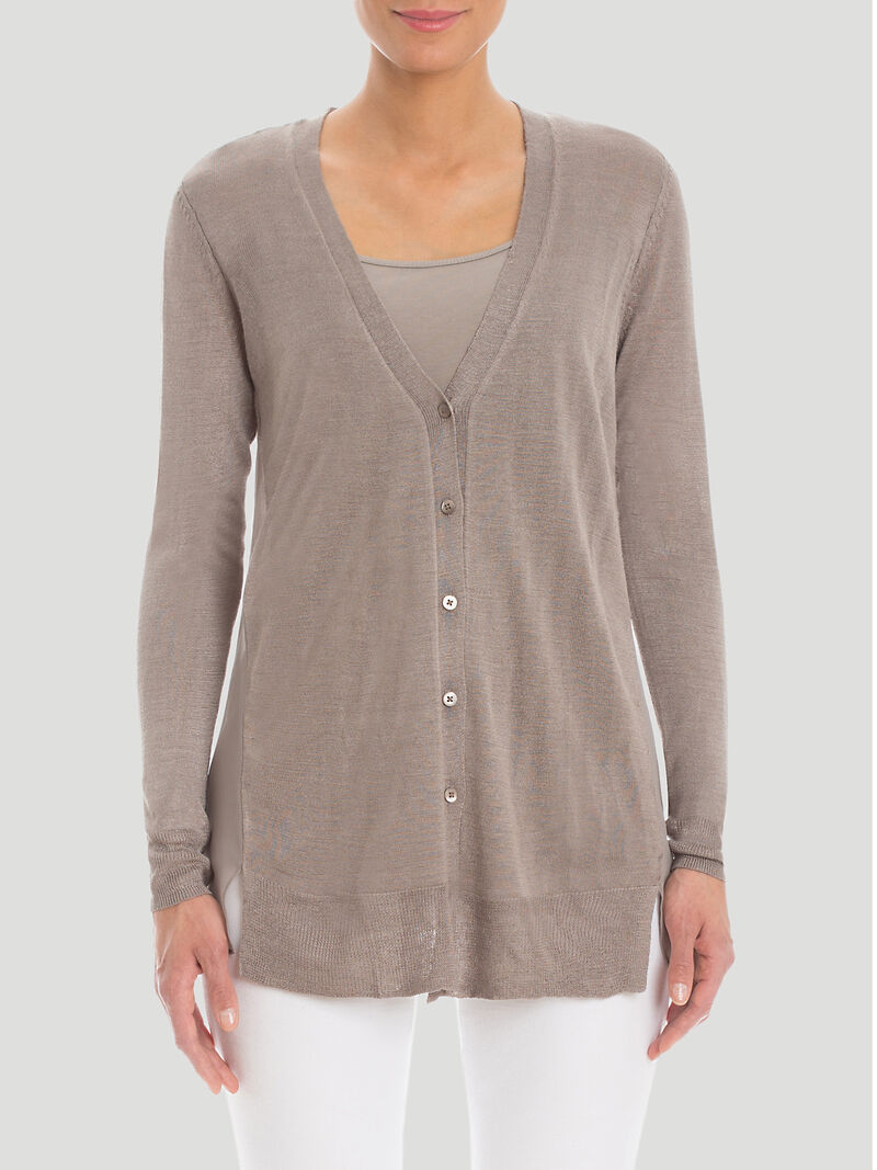 
                    Chiffon Back Cardigan