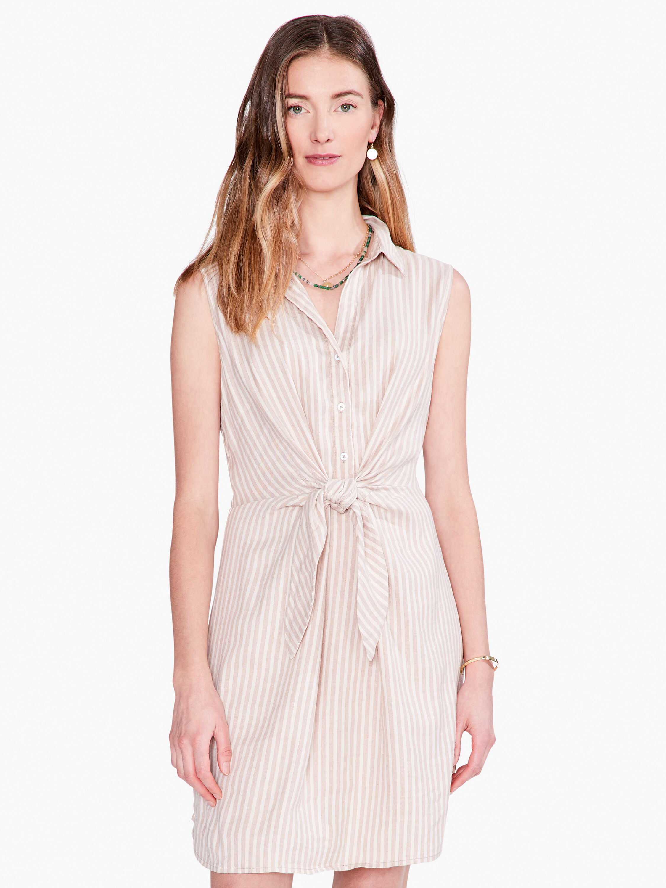 Tie front tee dress online