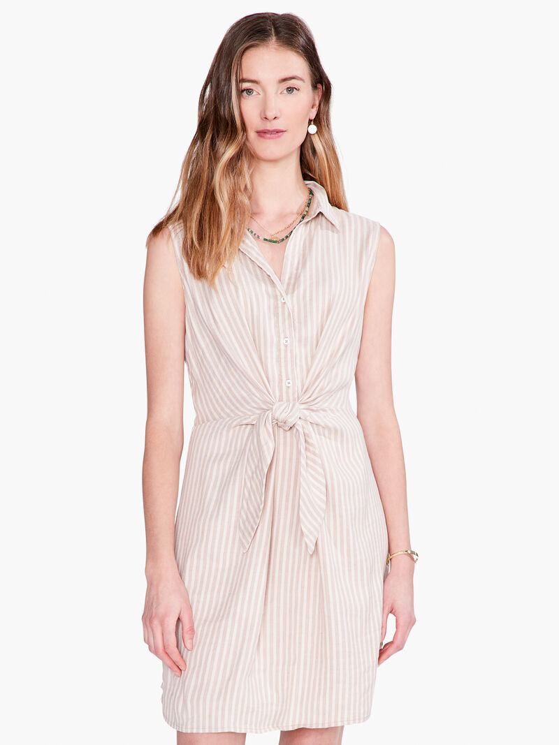 Woman Wears Cafe Tie Front Dress image number 3