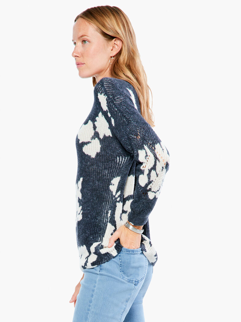 Woman Wears Scattered Florals Sweater image number 1