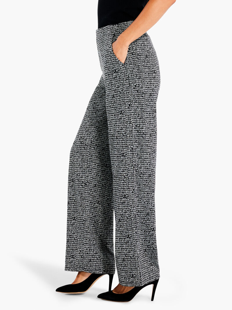 Woman Wears 29" Etched Tweed Wide Leg Ankle Pant image number 2