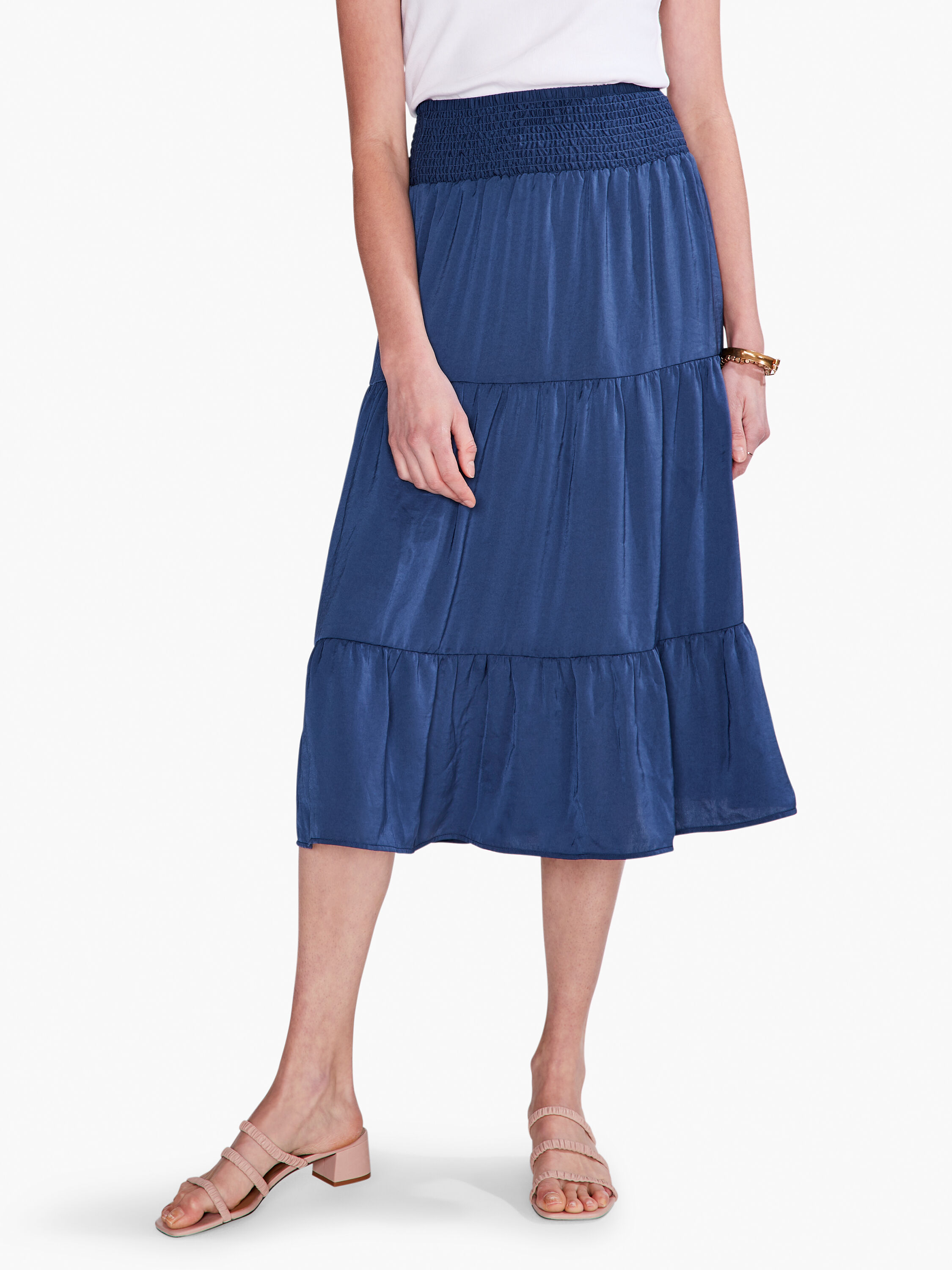 Layered skirt draped top