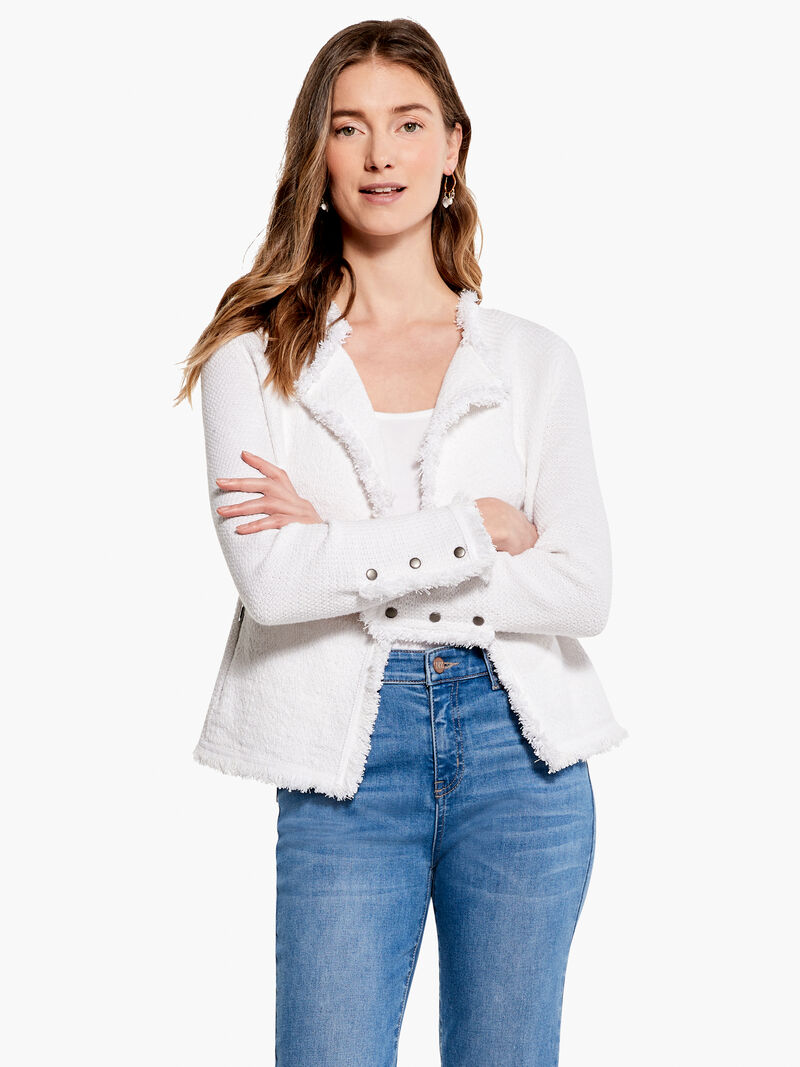 Fringe Mix Knit Jacket
