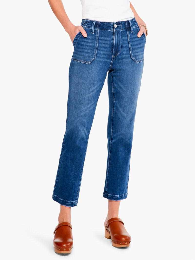 Woman Wears Paige Mayslie Straight Ankle Jean image number 0