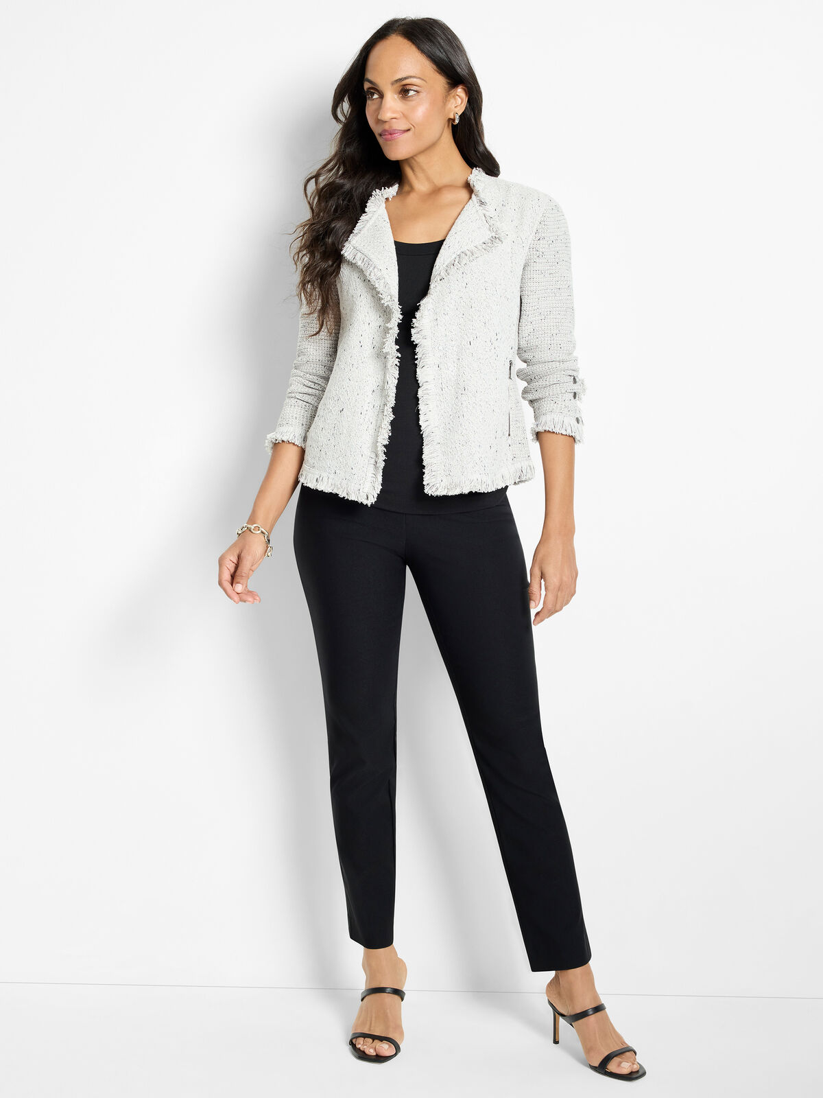 Fringe Mix Knit Jacket