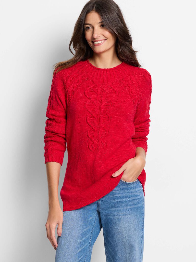 Woman Wears Femme Cable Sweater image number 0