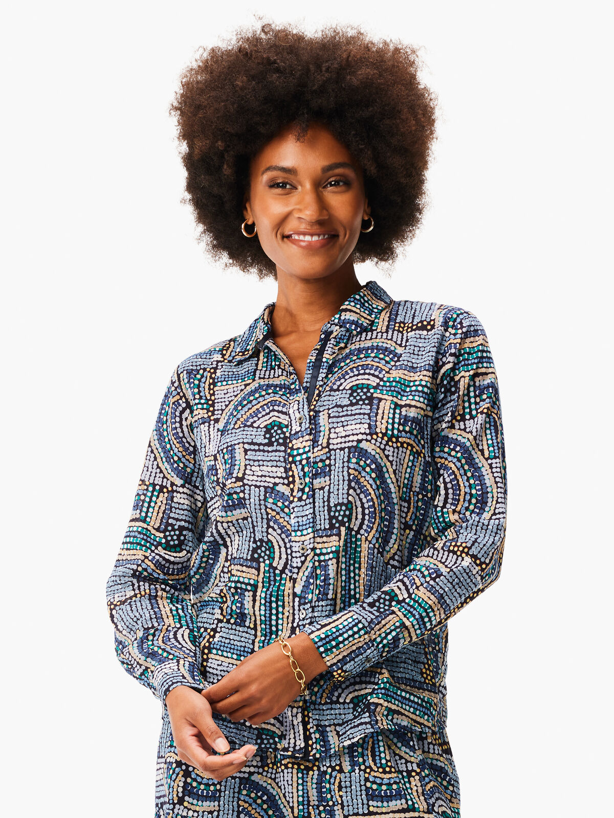 Mosaic Mix Crinkle Shirt