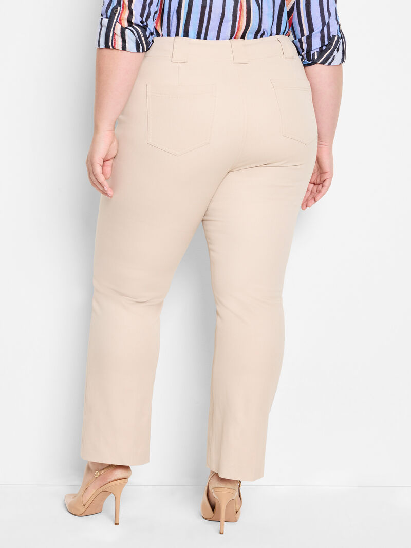 Woman Wears 28" Plaza Demi Boot Cotton Bi-Stretch Pant image number 3