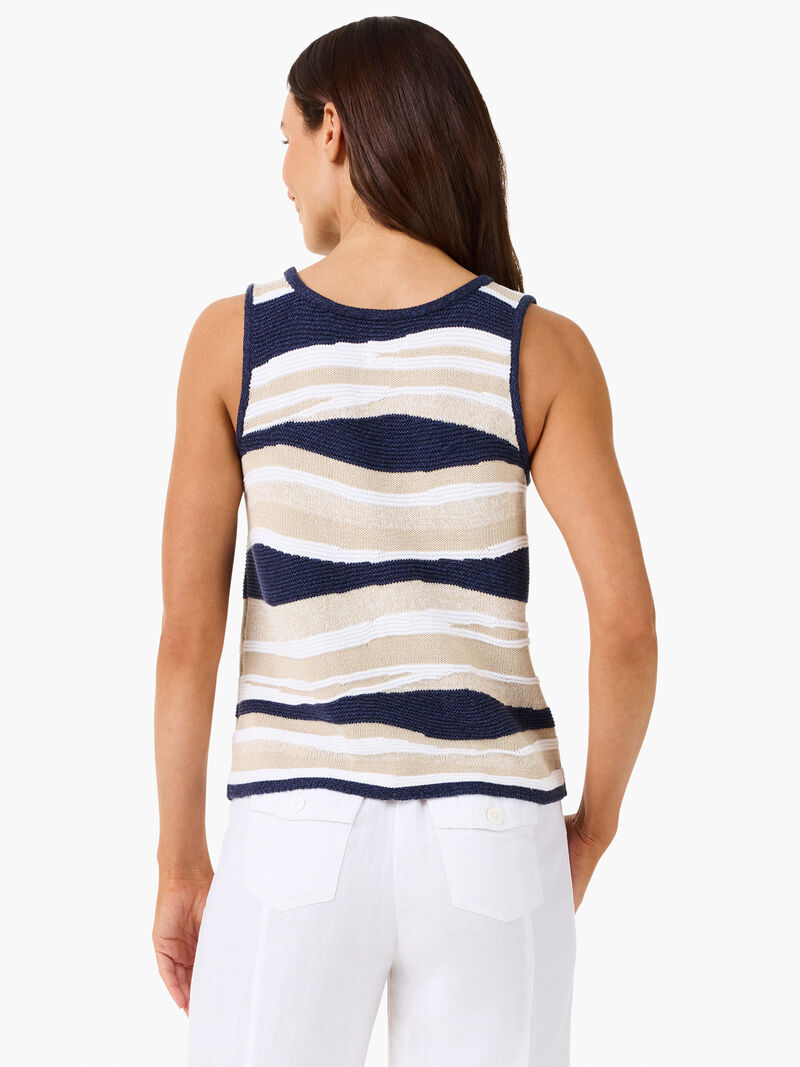 Woman Wears Knit Waves Sweater Tank image number 4