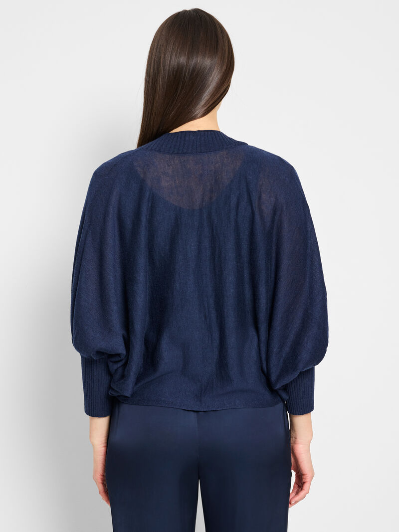 Woman Wears Ramie Crush Cardigan image number 3