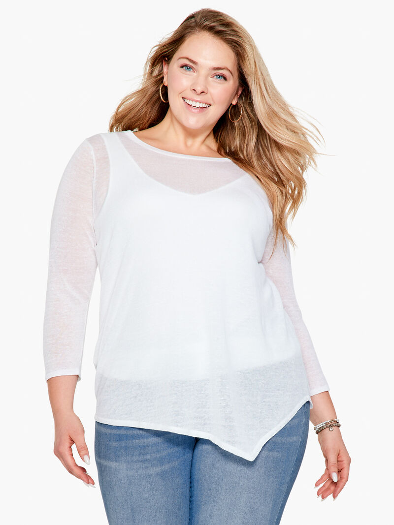 Woman Wears Featherweight Angle Sweater image number 1